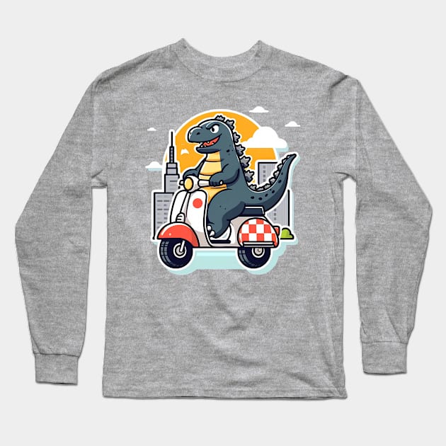 Riding Tokyo Long Sleeve T-Shirt by MightyBiscuit